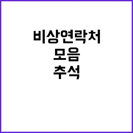 비상연락처 추석에 …