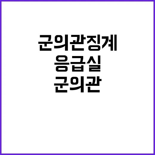 응급실 군의관 징계…