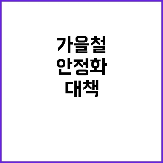 전력 안정화 가을철 대비 필수 대책 공개!