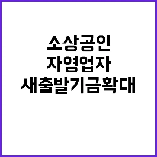 새출발기금 확대 소상공인과 자영업자 희망 발견!