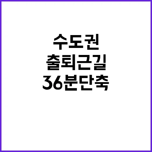 36분 단축! 수도권 출퇴근길 교통 혁신 소식