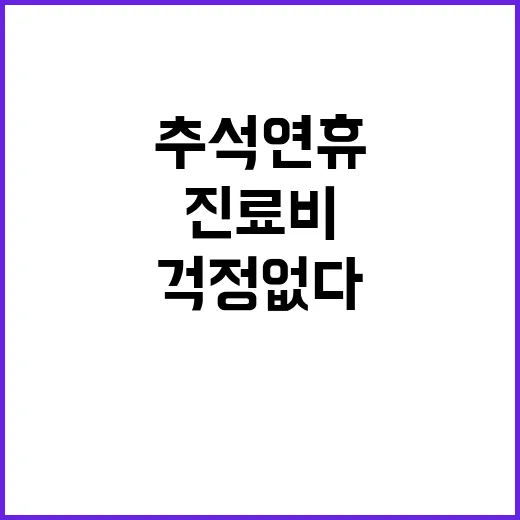 “추석연휴 진료비 …