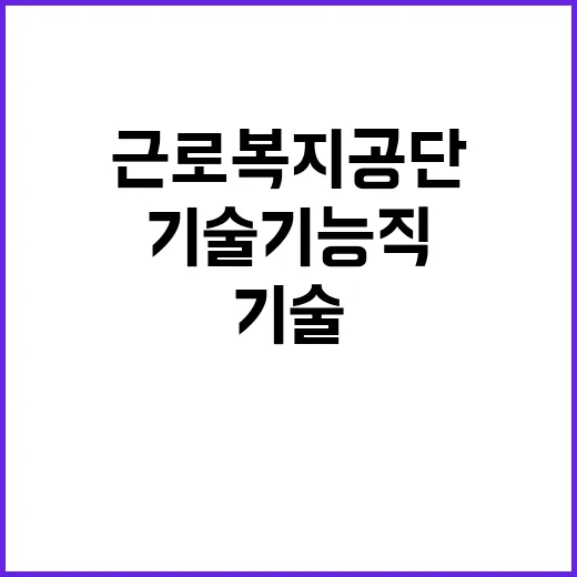 [근로복지공단] 기술기능직(기술) 3급 채용 공고