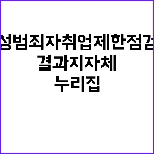 성범죄자 취업제한 점검결과 지자체 누리집 공개!