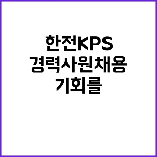 한전KPS(주) 2024년도 하반기 경력사원 및 전문계약직 채용공고