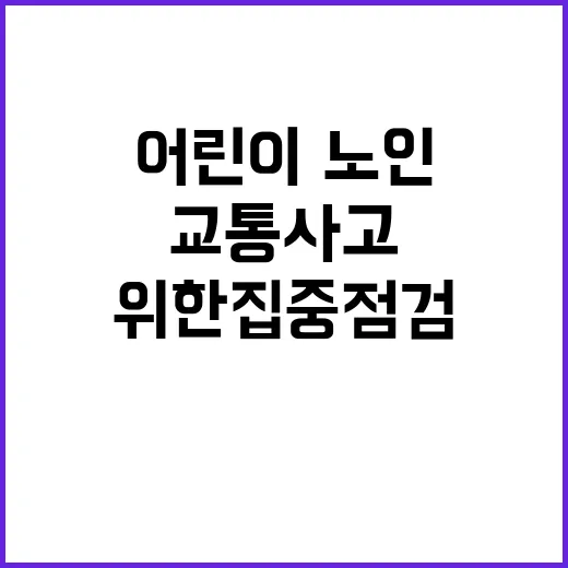 교통사고 어린이·노인 보호를 위한 집중 점검!