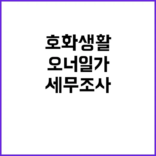 국세청 세무조사로 호화 생활 오너 일가 적발!