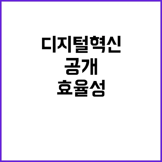 디지털혁신 중기부의 효율성 강화 조치 공개!