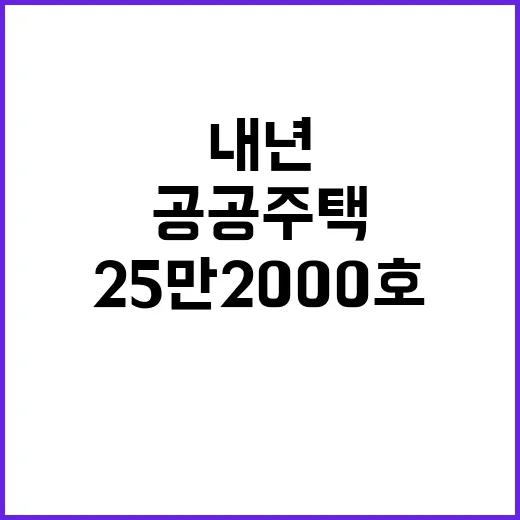 공공주택 내년 공급 25만 2000호 역대 최대!