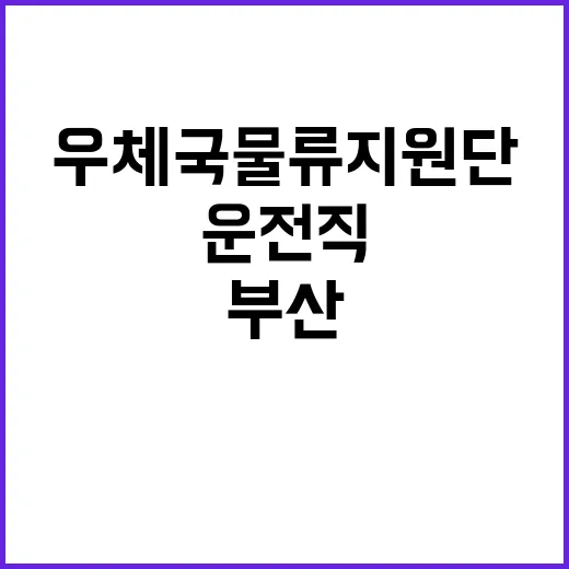 우체국물류지원단 부산지사 부산, 창원, 진주, 울산사업소 기간제(운전직) 채용 공고