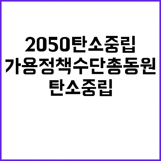 “2050 탄소중립 가용 정책수단 총동원 발표!”