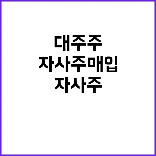 “대주주 자사주 매입 금지 변화의 시작?”