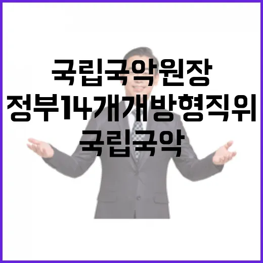 국립국악원장 정부 14개 개방형 직위 공개모집!