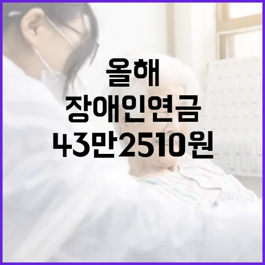 장애인연금 올해 43만 2510원으로 인상!