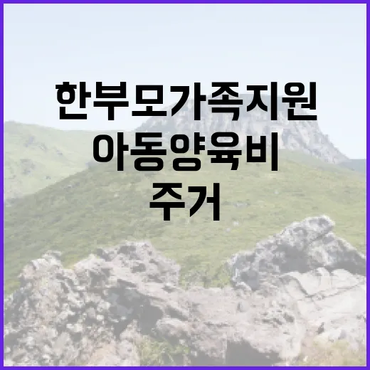 한부모가족 지원 예산 증가…아동 양육비 및 주거!