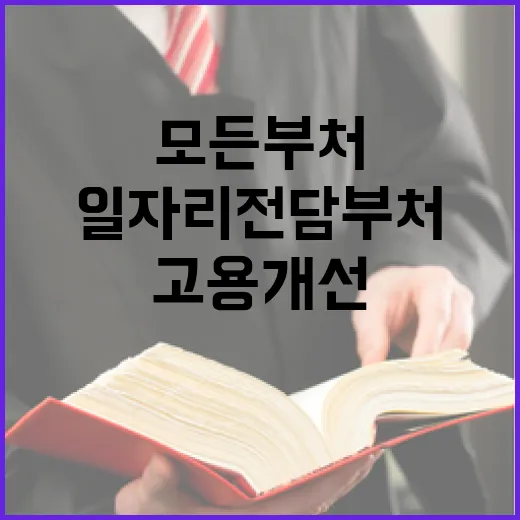 일자리 전담부처 고용 개선 모든 부처의 책임!