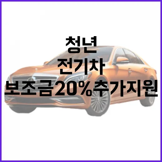 전기차 청년 보조금 20% 추가 지원 소식!