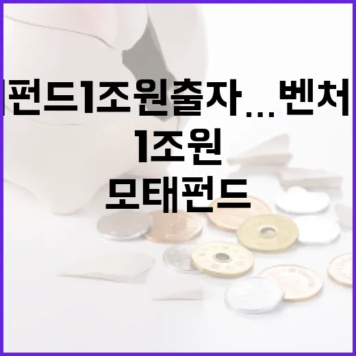 모태펀드 1조원 출자…벤처투자 활성화 전략 공개!