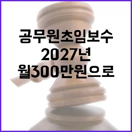 공무원 초임보수 2027년 월 300만원으로 대폭 인상!