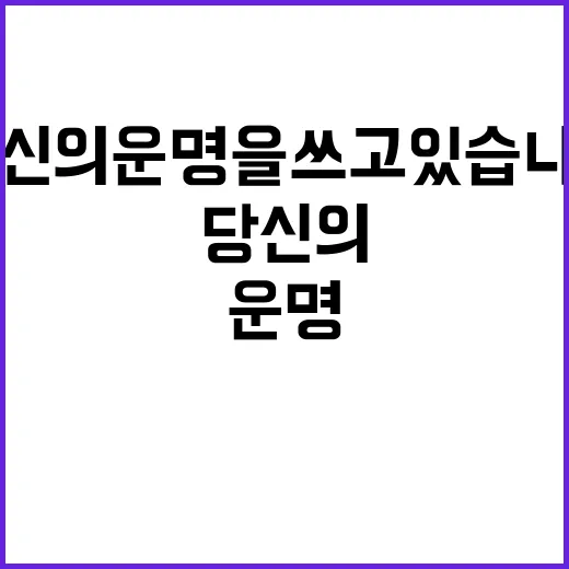 당신의 운명을 쓰고 있습니다