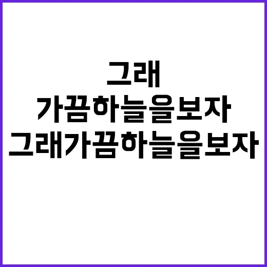 그래 가끔 하늘을 …