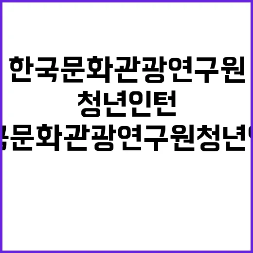 한국문화관광연구원 하반기 청년인턴 채용 공고(4명)(8.30.접수마감)