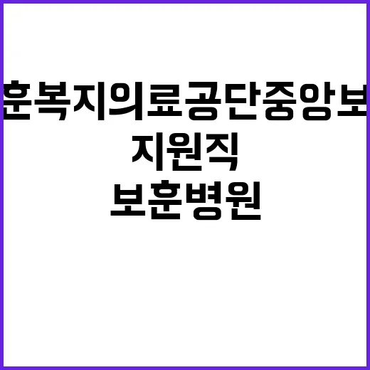 [중앙보훈병원] 기간제(간호직) 및 업무지원직 직원 공개채용