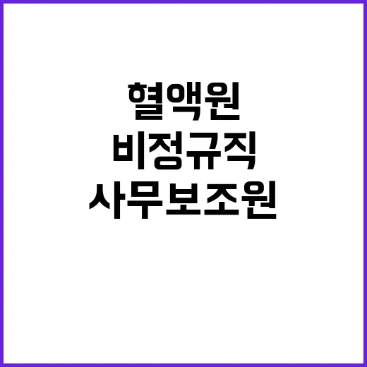 [울산혈액원] 비정규직 한시적근로자 사무보조원 모집 공고