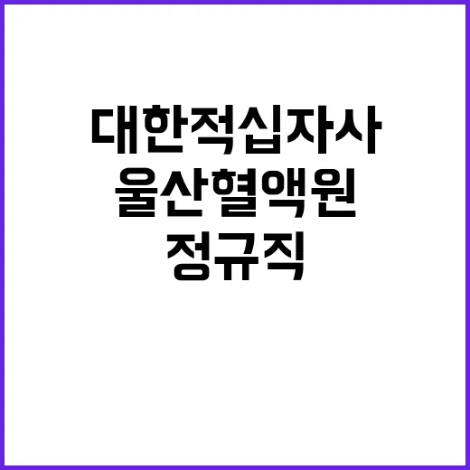 [울산혈액원] 정규직 시간선택제 간호사(양산센터) 채용 공고