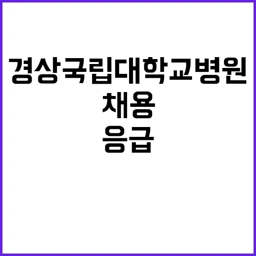 [창원경상국립대학교병원] 전문직1등급(촉탁의) 채용공고 (응급의학과)