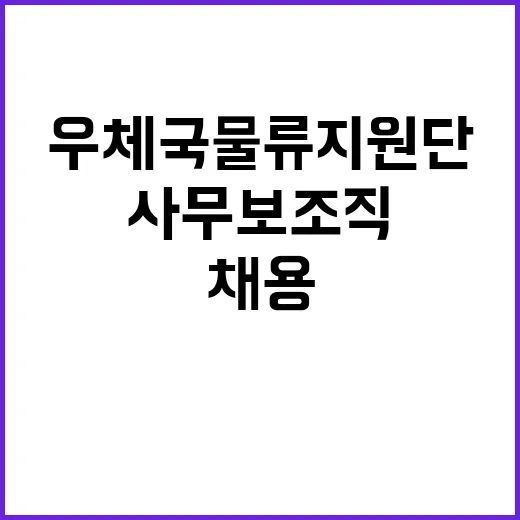 2024년 우체국물류지원단 하반기 공무직(사무보조직_보훈전형) 채용 공고