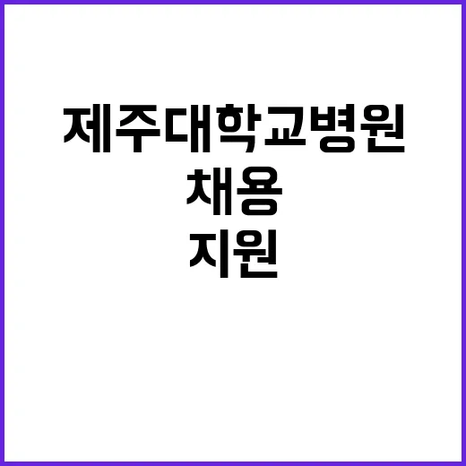 제주대학교병원 전일제 계약직 및 단시간 계약직(장애인_검진안내 및 업무보조 등) 블라인드 모집공고