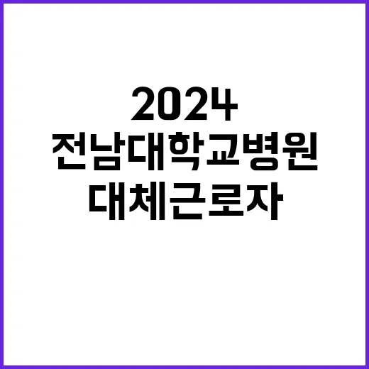 2024년 9월 화순전남대학교병원 직원(대체근로자) 공개채용 공고