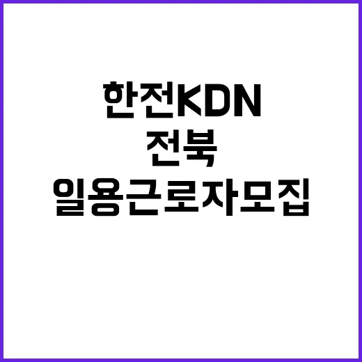 한전KDN(주) 전북사업처 AMI분야 일용근로자 모집공고