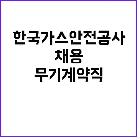 2024년 한국가스안전공사 제3차 공무직(무기계약직) 채용