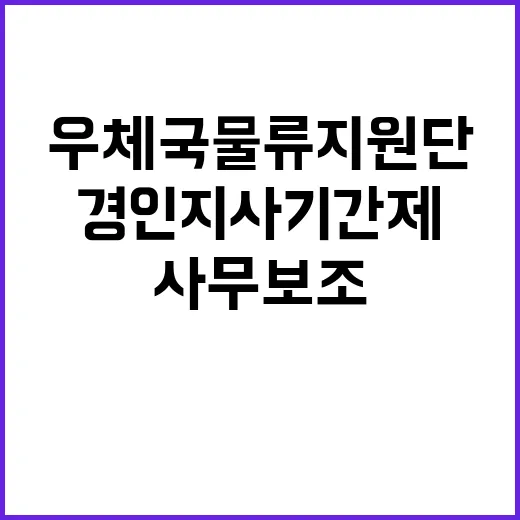 우체국물류지원단 경인지사 기간제(사무보조직, 휴직자대체) 채용 공고