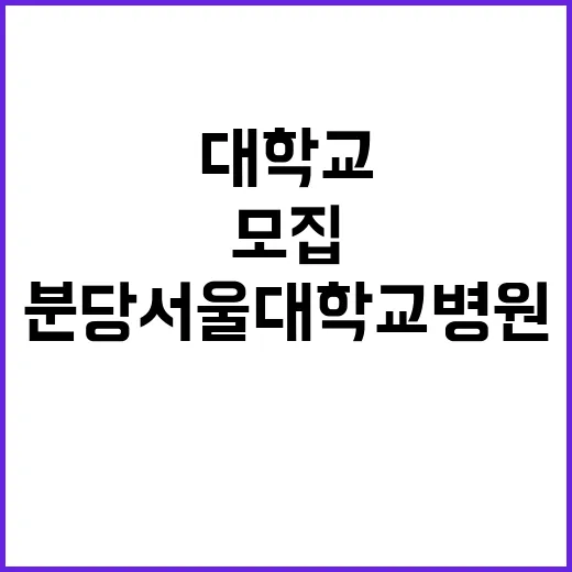 분당서울대학교병원 …