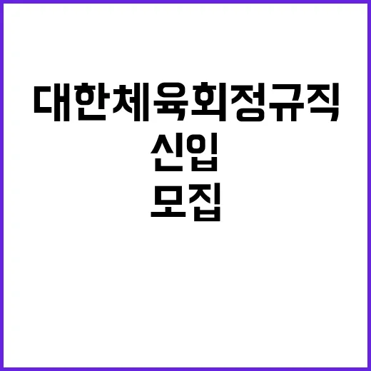 [대한체육회] 하반기 정규직 신입직원(전문기술직) 공개 채용