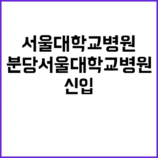 분당서울대학교병원 경력(간호직), 신입(보건직) 직원 채용공고(장애인우대)