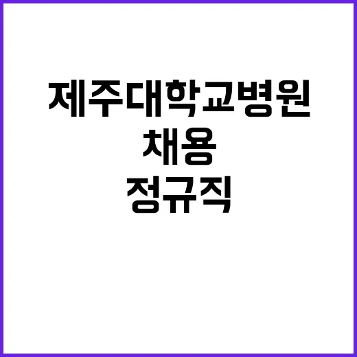 제주대학교병원 정규…