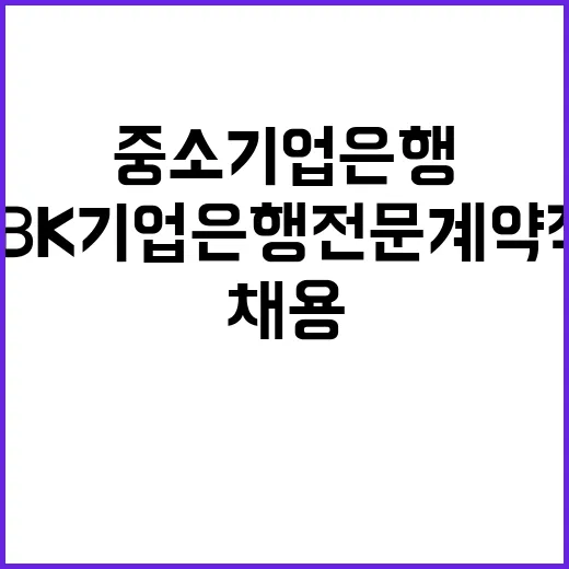 IBK기업은행 전문계약직(해외펀드 수탁) 채용공고