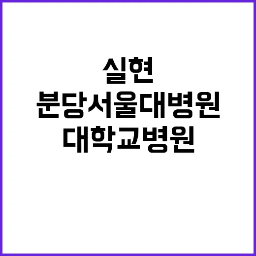 분당서울대학교병원 …