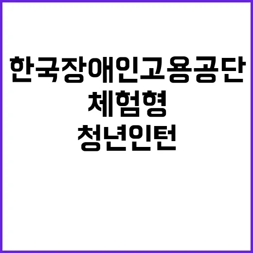 한국장애인고용공단 인천지사 장애인취업성공패키지 기간제근로자(체험형 청년인턴) 모집공고