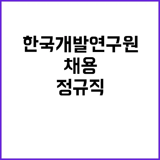 2025년 1분기 한국개발연구원(KDI) 직원 채용 공고(연구직)