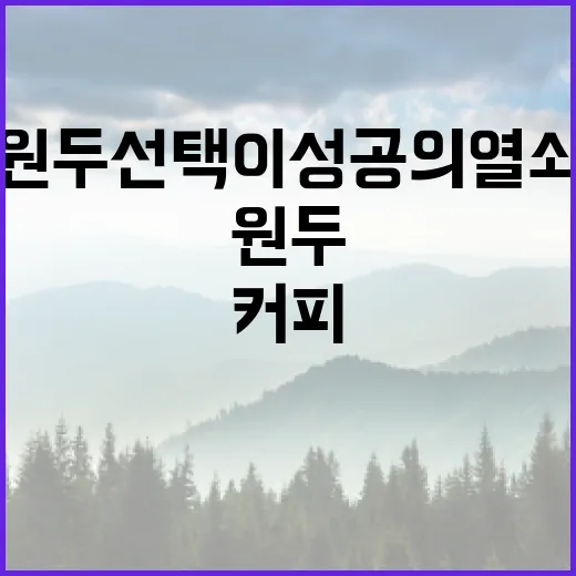 커피원두 선택이 성공의 열쇠가 될까?
