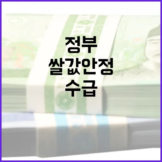 쌀값 안정 위한 정…
