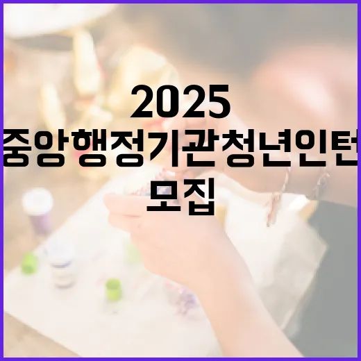 2025 중앙행정기관 청년인턴 대규모 모집