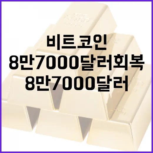 미국 경제지표 주목 속 비트코인 8만7000달러 회복