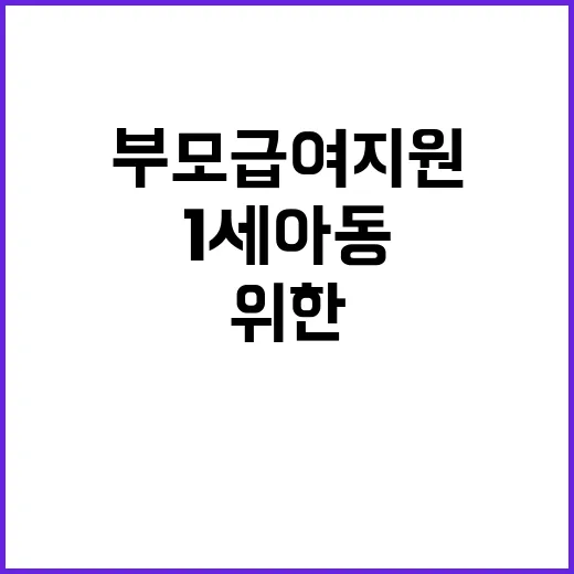 0~1세 아동 위한 부모급여 지원 확대