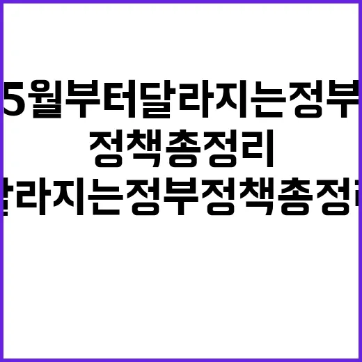 5월부터 달라지는 정부 정책 총정리